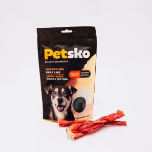 Petisco Bexiga Trançada Bovina para Cães 100% Natural PETSKO – 2 Unidades