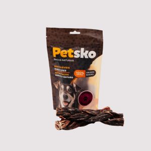 Petisco Esôfago Trançado 100% Natural, Antiestresse, Sem Conservantes PETSKO – 2 Unidades