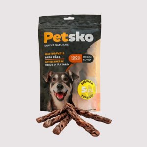 Petisco Esôfago Torcido Bovino para Cães 100% Natural PETSKO – 5 Unidades