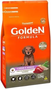 Ração Golden Fórmula Mini Bits para Cães Filhotes Raças Pequenas Sabor Carne e Arroz, 10kg Premier Pet Para Todas Pequeno Filhotes,