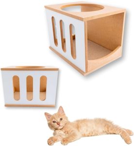 Nicho Para Gato 1pç Montado Resistente Linhas Verticais (BRANCO)