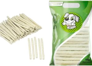 Osso Palito Natural para Cachorro 1kg Petisco Saudável Fortalece os Dentes e Ossos