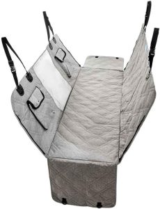 Capa Protetora Impermeável para Banco Traseiro de Carro com Zíper e Abas Laterais para Pets – Cães e Gatos Luxo Premium Duke & Dixie