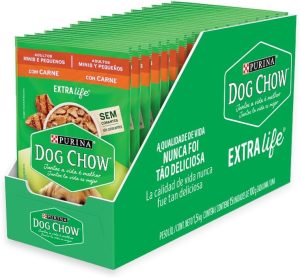 Pack Nestlé Purina Dog Chow Ração Úmida Para Cães Adultos Raças Pequenas Carne Ao Molho – Com 15 Sachês 100g