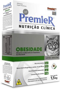 Ração Premier Nutrição Clínica Obesidade para Gatos Adultos – 1,5kg Premier Pet