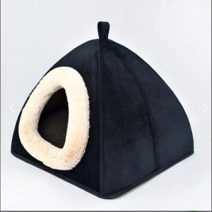 Cama Casa Toca Iglu Tenda Caminha Cabana para Cachorros e Gatos Pet (Preto)