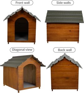 Casa Casinha De Cachorro com Telhado Ecológico Média N3 (Cerejeira)