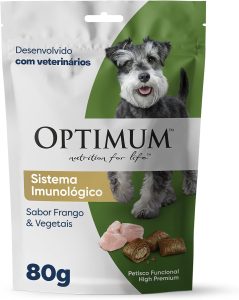 Petisco Optimum Sistema Imunológico para Cães Adultos Sabor Frango e Vegetais 80g