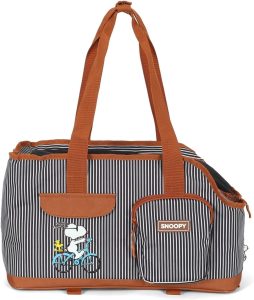 Bolsa de Transporte Up4You Listrada Marrom para Cães e Gatos 43 x 25 x 20 cm