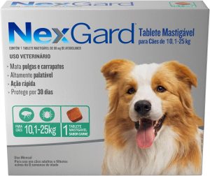 NexGard Antipulgas e Carrapatos para Cães de 10,1 a 25kg – 1 tablete