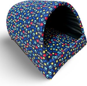 Casinha Toca Tenda Gato Cães Iglu Impermeável Lavável Pet – Tamanho M (Azul Love)