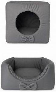 Casinha Iglu 3 em 1 para Cães e Gatos – Cama Confortável, Impermeável e Refúgio Seguro P/M/G(Cinza,G)