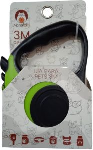Guia Retrátil para Pets 3m – Passeio Seguro e Confortável para Cães e Gatos (Verde)