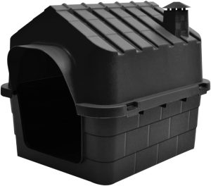 Casinha Pet Plástica para Cachorro e Gato – Casa Resistente com Proteção UV, Ventilada e Fácil de Limpar(Black,Número 6)