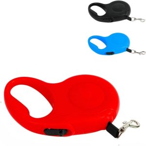 Coleira Guia Retrátil Prático para Pet Cachorros Gatos Cães com Mosquetão Fita Reforçada e Trava de segurança Animais de Estimação com 3 metros Cores Sortidas Premium