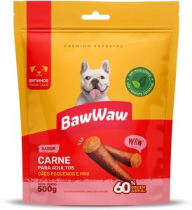 Bifinho Baw Waw para Cães Pequeno Porte Sabor Carne 500g