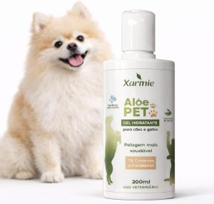 Aloe Pet Gel Hidratante Natural para Cães e Gatos, 100% Babosa Orgânica, Tratamento para Dermatite Canina, Coceiras e Irritações, 200ml