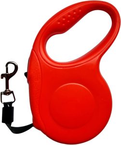 Guia de Passeio para Cachorro Retrátil 5 Metros Resistente – até 15kg com Botão de Trava PREMIUM DUPIN (Vermelho)