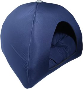 Maximizando o Conforto do seu Pet: Cama Pet 2×1 – Casinha, Cabana, Toca, Iglu com Almofada para Cães e Gatos de Grande Porte – Cor Azul