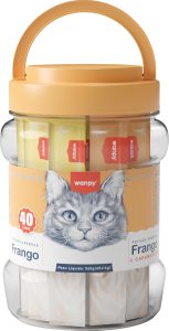 Wanpy/Truly Creamy Petisco Cremoso para Gatos, 40 Sachês, 560g, Frango + Frango e Caranguejo