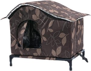 Casinha para Gatos de Rua, às Intempéries, Espessa e, em Tecido Oxford, para Uso Externo em Quintais e Gramados, 50cm X 39cm X 46cm