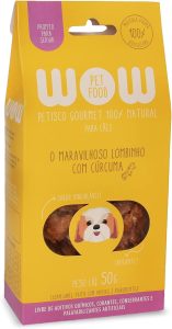 Petisco Natural Wow Pet Food lombinho e cúrcuma para cães 50g