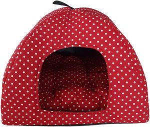 Versatilidade e Conforto para Seu Pet: Cama Pet 2×1 em Casinha, Cabana, Toca com Almofada para Cães e Gatos de Médio Porte – Cor Vermelho