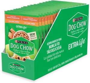 Pack Ração Úmida Cães Adultos Pequenos Dog Chow Salmão – Com 15 Sachês 100g