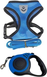 Guia Retratil Select Pet 5m + Peitoral Select Pet Para Cães E Gatos (Azul, M)