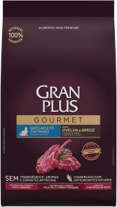 Gran Plus Gourmet – Ração para Gatos Adultos Castrados Ovelha e Arroz 10,1kg