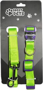 Great Pets Coleira com Guia para Cães G Verde Neon