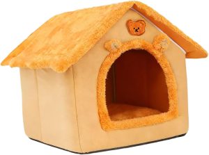 Casinha para Gatos e Cachorros, para Dormir, Canil, Suprimentos para Animais de Estimação, Cama Compacta Semi-Fechada para Gatos, Ideal para, L