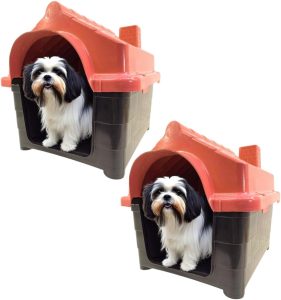 2x Casinha Pet N3 Casa para Cachorro Gato Conforto e Segurança (Vermelho, N3)