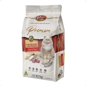 Ração Colosso Premium Gatos Castrados Alta Digestiva Saudável Fibras Naturais Carne e Arroz 10,1 KG