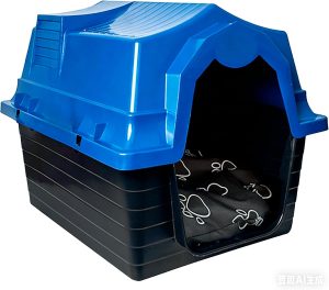 Casinha de Cachorro N4 N5 com Caminha – Ideal para Cães de Porte Pequeno e Médio, Espaço Aconchegante com Almofada, Casa Resistente para Pet Interno e Externo(AZUL – N5,COM COLCHÃO)