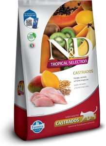 ND TROPICAL Ração Seca N&D Tropical Selection Frango Cereais E Frutas Tropicais Para Gatos Adultos Castrados 7Kg