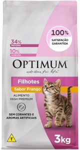 Ração Optimum para Gatos Filhotes Sabor Frango 3kg