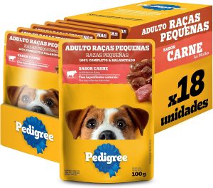 Pack Ração Úmida Pedigree Sachê Carne ao Molho para Cães Adultos de Raças Pequenas 100 g – 18 unidades